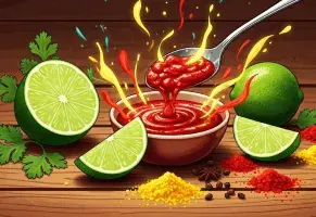 b) Ají, sazón, sabor y limón.​