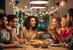 d) El que se parcha sentado, hablando entre amigos