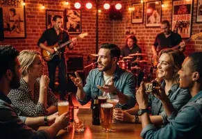 c) Salir con amigos, con música en vivo o baliando hasta tarde