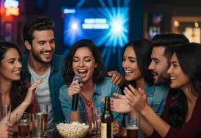 b)  El que canta en el karaoke hasta quedarse sin voz