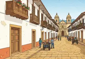 a) Villa de Leyva o Barichara, entre tejas y empedrados.​