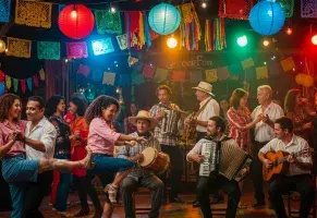 c) Las fiestas, la música y la unión.​