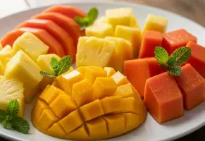 b) Fresca, recién cortada.​