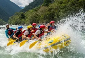 a) Hacer rafting, escalar o volar en parapente.​