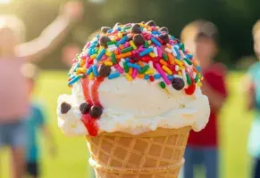 b) Helado de vainilla.​