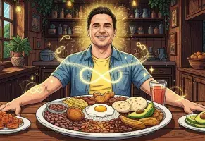 b) Inmortalidad si te terminas toda una bandeja paisa.​