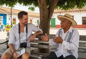 b) Historias contadas por gente local