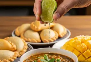a) Le echo limón a todo: sopas, empanadas, mango, a lo que sea.​