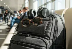 d)  Un libro, gafas de sol y buena playlist.​