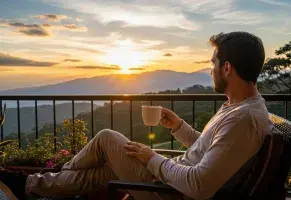 b) Descansar y ver el atardecer