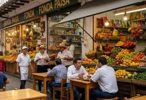 c) Probar la comida tradicional en mercados o fondas familiares.​
