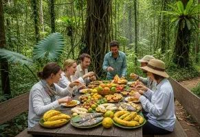 a) Selva y naturaleza exuberante.​